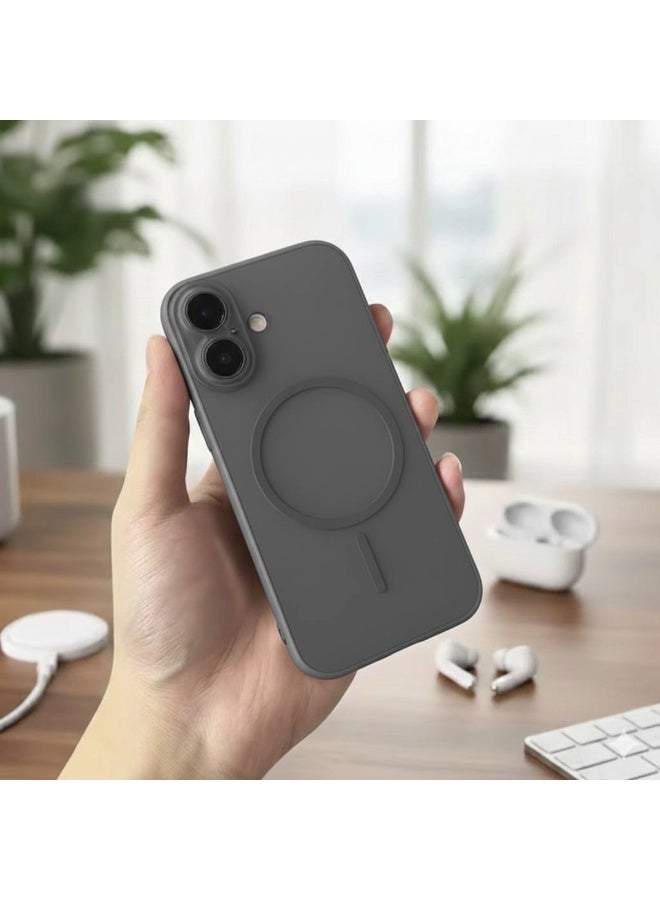 Magsafe Luxury Matte Case for iPhone 16, Slim Magnetic Shockproof Cover | Natural Titanium